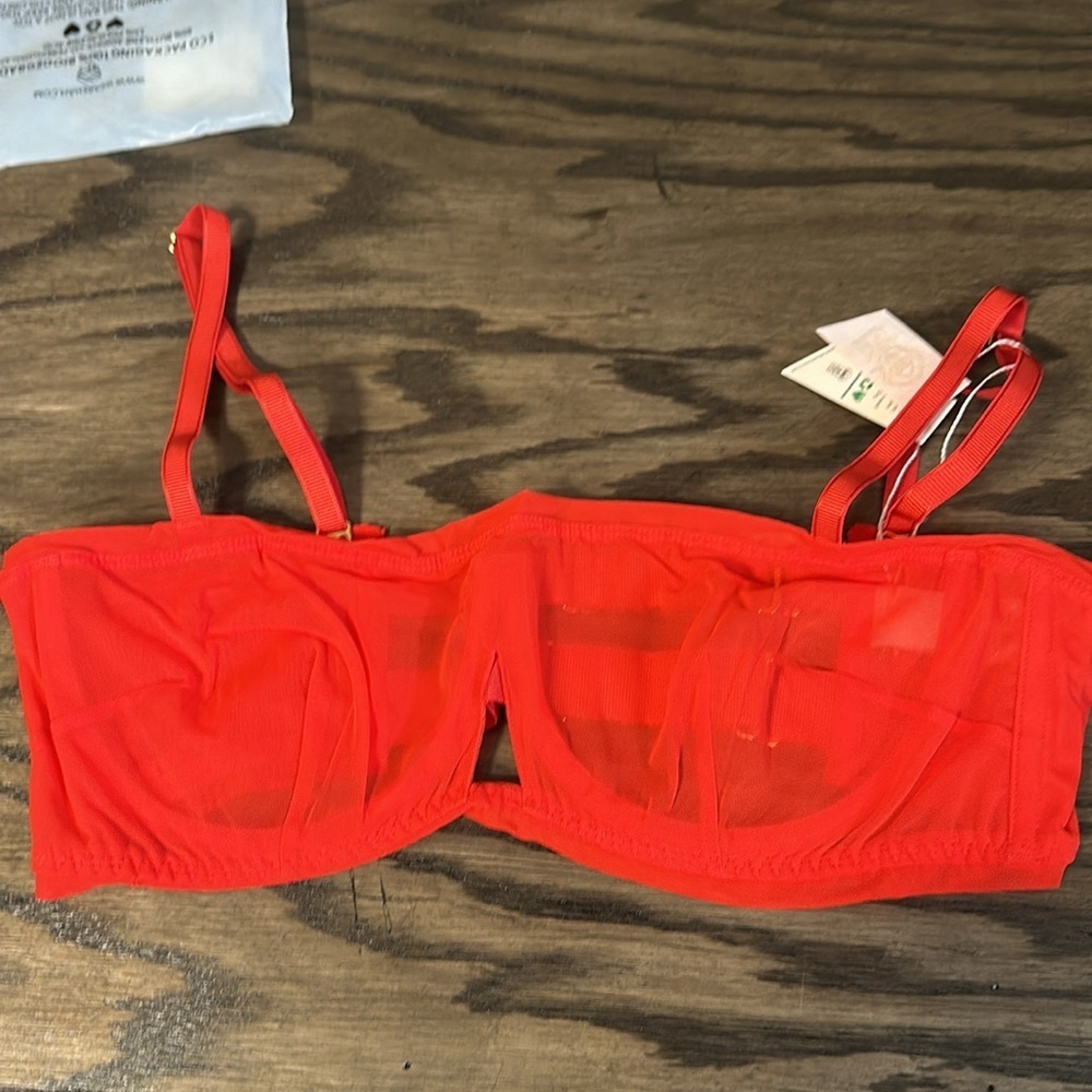 HAH By Free People Wired Bra - Blood Orange